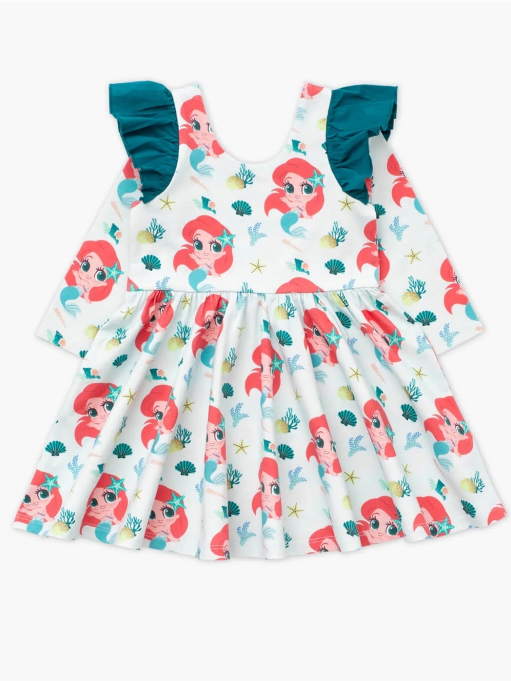 Monica + andy Organic Cotton Double Ruffle Let's Dance Dress- Disney’s Ariel